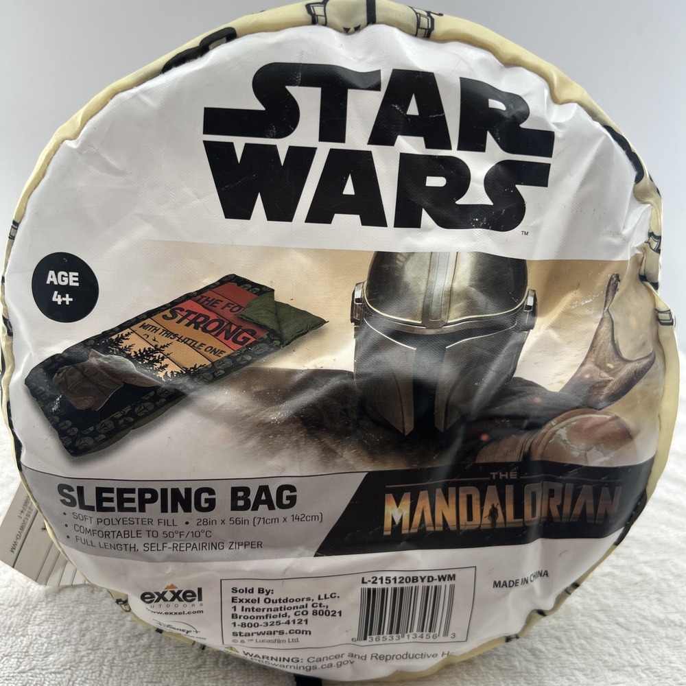 Star Wars The Mandalorian Baby Yoda Kids Sleeping Bag 28" x 56" NEW RARE
